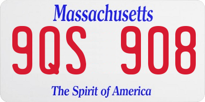 MA license plate 9QS908