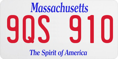 MA license plate 9QS910