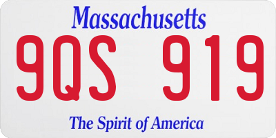 MA license plate 9QS919