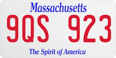 MA license plate 9QS923