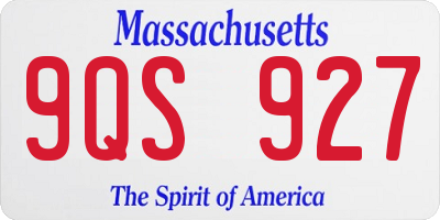MA license plate 9QS927
