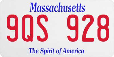 MA license plate 9QS928