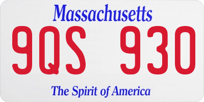 MA license plate 9QS930