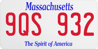 MA license plate 9QS932