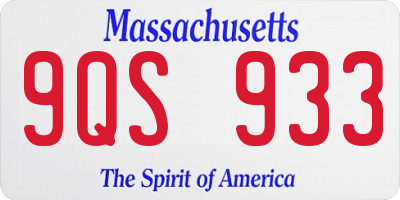 MA license plate 9QS933