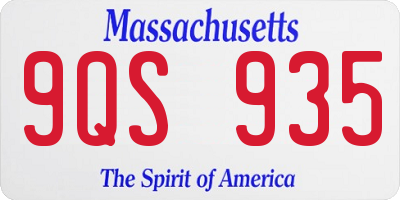 MA license plate 9QS935