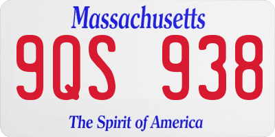 MA license plate 9QS938
