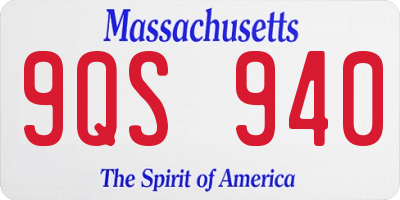 MA license plate 9QS940