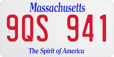 MA license plate 9QS941