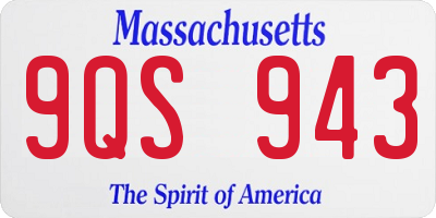 MA license plate 9QS943