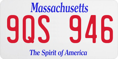 MA license plate 9QS946