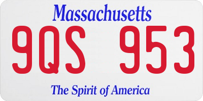 MA license plate 9QS953