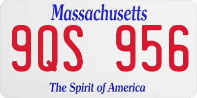 MA license plate 9QS956