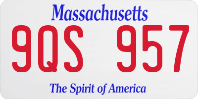 MA license plate 9QS957