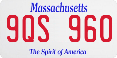 MA license plate 9QS960