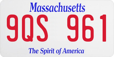 MA license plate 9QS961