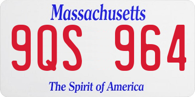 MA license plate 9QS964