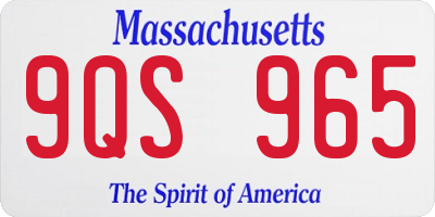 MA license plate 9QS965
