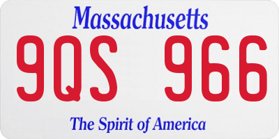 MA license plate 9QS966