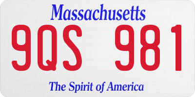MA license plate 9QS981