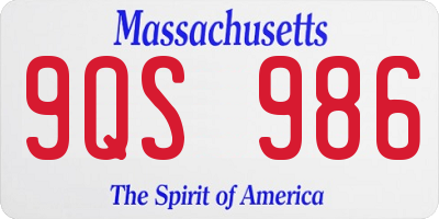 MA license plate 9QS986