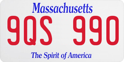 MA license plate 9QS990