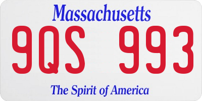 MA license plate 9QS993