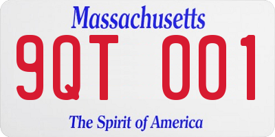 MA license plate 9QT001