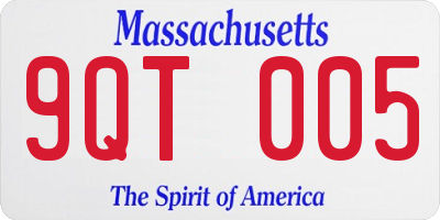 MA license plate 9QT005
