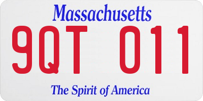 MA license plate 9QT011