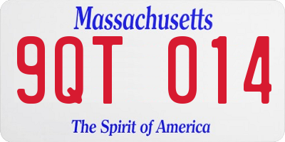 MA license plate 9QT014
