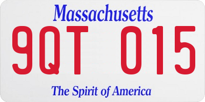 MA license plate 9QT015
