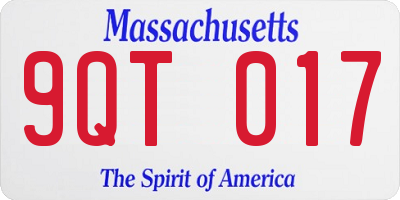 MA license plate 9QT017