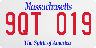 MA license plate 9QT019