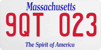 MA license plate 9QT023