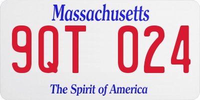 MA license plate 9QT024