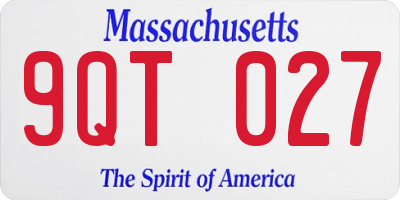 MA license plate 9QT027