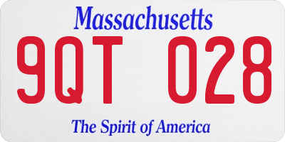 MA license plate 9QT028