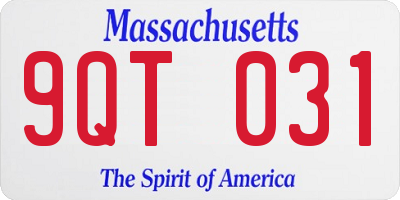 MA license plate 9QT031