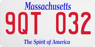 MA license plate 9QT032