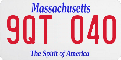 MA license plate 9QT040