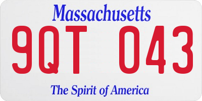 MA license plate 9QT043