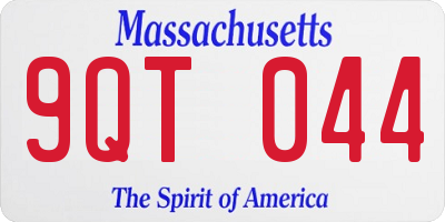 MA license plate 9QT044
