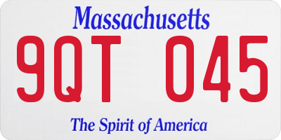MA license plate 9QT045