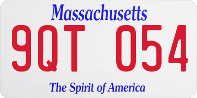 MA license plate 9QT054