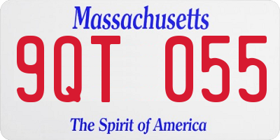 MA license plate 9QT055
