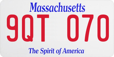 MA license plate 9QT070
