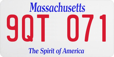 MA license plate 9QT071