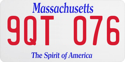 MA license plate 9QT076