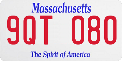 MA license plate 9QT080
